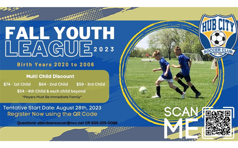 2023 Fall Youth League Registration Now Open